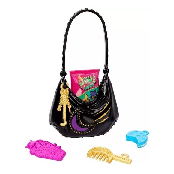 Monster High Doll Clawdeen Wolf Pet Dog Crescent Purple Streaked Hair NEW - Picture 7 of 12